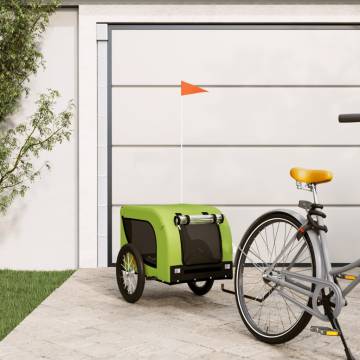 Pet Bike Trailer - Green & Black Oxford Fabric & Iron