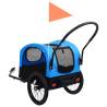 2-in-1 Pet Bike Trailer & Jogging Stroller - Blue & Black