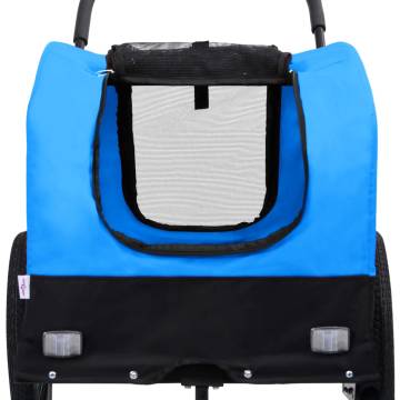 2-in-1 Pet Bike Trailer & Jogging Stroller - Blue & Black