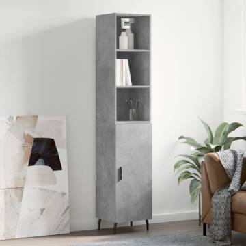 Stylish Highboard Concrete Grey - Durable Engineered Wood | HipoMarket