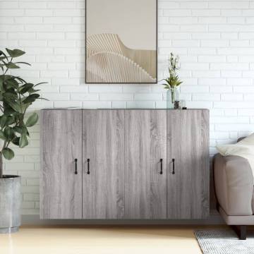 Stylish Wall Mounted Cabinets - Grey Sonoma (2 pcs)