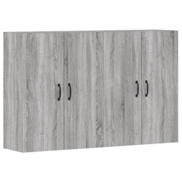 Stylish Wall Mounted Cabinets - Grey Sonoma (2 pcs)