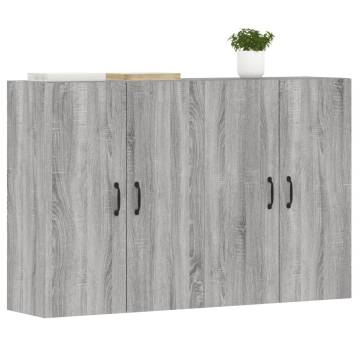 Stylish Wall Mounted Cabinets - Grey Sonoma (2 pcs)