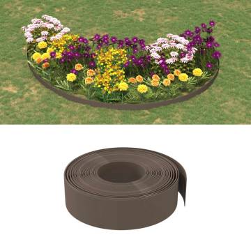 Garden Edgings 4 pcs Brown 10 m 15 cm Polyethylene | HipoMarket