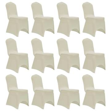 Stretch Cream Chair Cover 12pcs - Elegant Event Decor