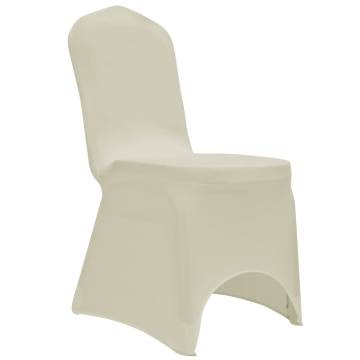 Stretch Cream Chair Cover 12pcs - Elegant Event Decor