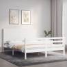 Bed Frame with Headboard White 160x200 cm Solid Wood Colour white Size 160 x 200 cm 