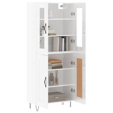 Highboard High Gloss White 69.5x34x180 cm | Stylish Storage