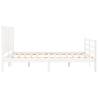 White Bed Frame with Headboard - Solid Wood 160x200 cm