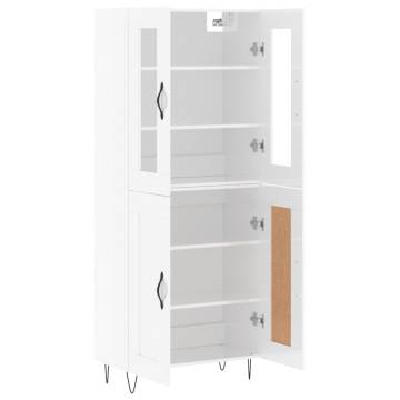 Highboard High Gloss White 69.5x34x180 cm | Stylish Storage