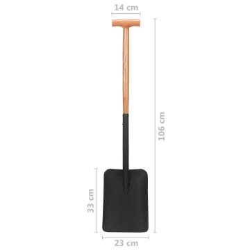 High-Quality Garden Shovel T Grip - Steel & Hardwood