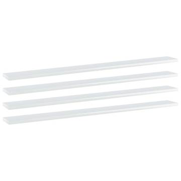 High Gloss White Bookshelf Boards - 4 pcs | Hipomarket UK