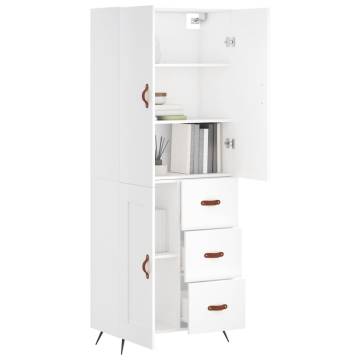 Stylish Highboard White 69.5x34x180cm - Hipomarket