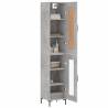 Stylish Highboard - Concrete Grey 34.5x34x180 cm