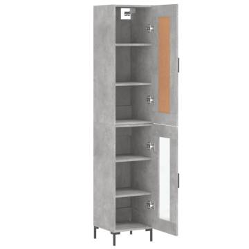 Stylish Highboard - Concrete Grey 34.5x34x180 cm