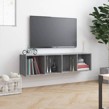 Grey Sonoma Book Cabinet/TV Cabinet - 143x30x36cm