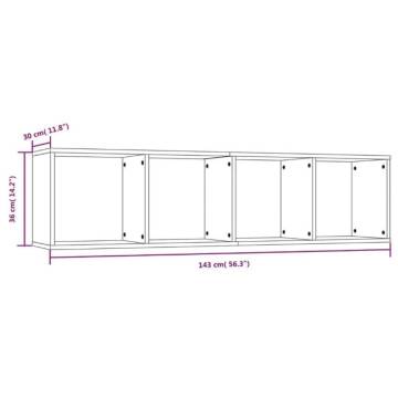 Grey Sonoma Book Cabinet/TV Cabinet - 143x30x36cm