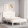 Bed Frame with Headboard White 120x200 cm Solid Wood Colour white Size 120 x 200 cm 