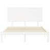 White Bed Frame with Headboard 120x200 cm - Solid Wood Quality