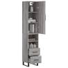 Elegant Grey Sonoma Highboard - 34.5x34x180 cm | HiPoMarket