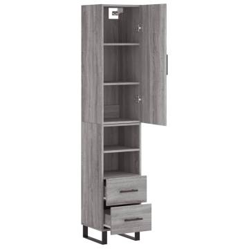 Elegant Grey Sonoma Highboard - 34.5x34x180 cm | HiPoMarket