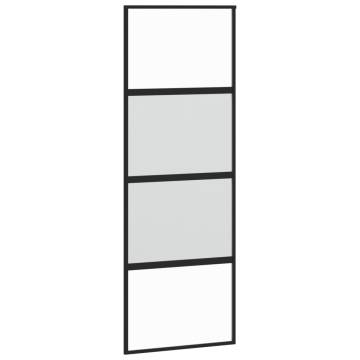 Black Sliding Door 76x205 cm - Tempered Glass & Aluminium