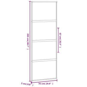 Black Sliding Door 76x205 cm - Tempered Glass & Aluminium