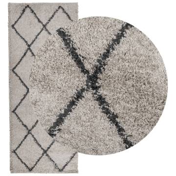 Shaggy Rug High Pile Beige & Anthracite 80x200 cm - Hipomarket