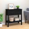 Black Console Table 75x35 cm | Solid Pine Wood | Stylish Decor