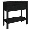 Black Console Table 75x35 cm | Solid Pine Wood | Stylish Decor