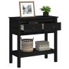 Black Console Table 75x35 cm | Solid Pine Wood | Stylish Decor