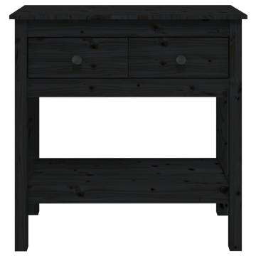 Black Console Table 75x35 cm | Solid Pine Wood | Stylish Decor