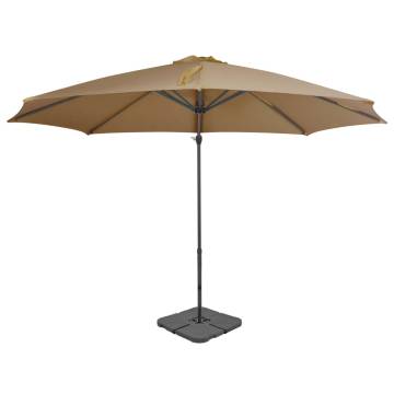 Outdoor Umbrella with Portable Base - Taupe | Hipo Market