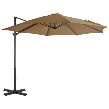 Outdoor Umbrella with Portable Base - Taupe | Hipo Market