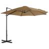 Outdoor Umbrella with Portable Base - Taupe | Hipo Market