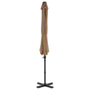 Outdoor Umbrella with Portable Base - Taupe | Hipo Market