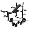 Weight Bench with Weight Rack, Barbell and Dumbbell Set 60.5kg Weight 60.5 kg 