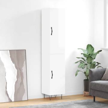 Stylish Highboard High Gloss White | Durable Engineered Wood