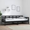 Day Bed Black Solid Wood Pine 90x200 cm Colour black Size 90 x 200 cm 