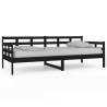 Day Bed Black Solid Wood Pine 90x200 cm - Stylish & Multifunctional