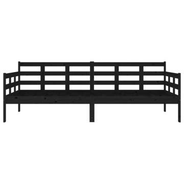 Day Bed Black Solid Wood Pine 90x200 cm - Stylish & Multifunctional