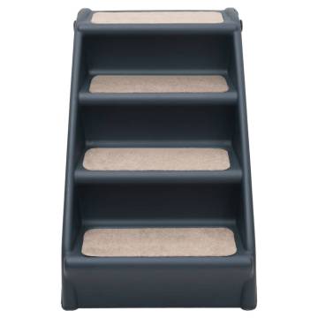 Folding 4-Step Dog Stairs - Dark Grey | Hipomarket