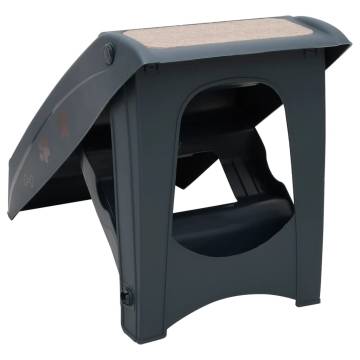 Folding 4-Step Dog Stairs - Dark Grey | Hipomarket