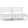 Garden 2-Seater Sofa - White Solid Pinewood | HipoMarket