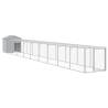 Light Grey Chicken Cage with Run - Galvanised Steel 117x101x123cm