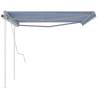 Manual Retractable Awning 4x3m Blue & White - Hipomarket