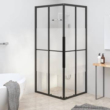 Shower Cabin Half Frosted ESG 90x70x180 cm Black | Hipomarket