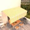 Manual Retractable Awning with Blind 5x3m Yellow&White Colour yellow and white Size 5 x 3 m Quantity in Package 1 