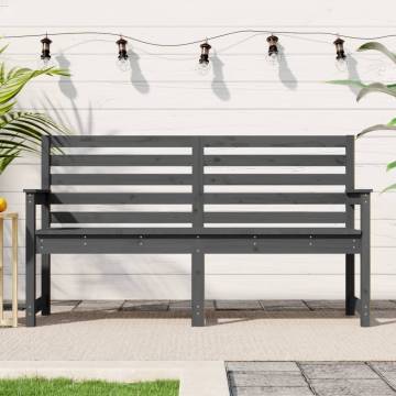 Garden Bench Grey - Solid Pine Wood 159.5x48x91.5 cm