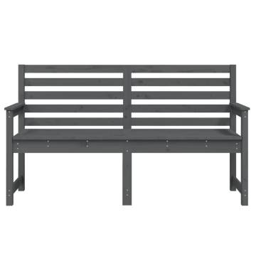 Garden Bench Grey - Solid Pine Wood 159.5x48x91.5 cm